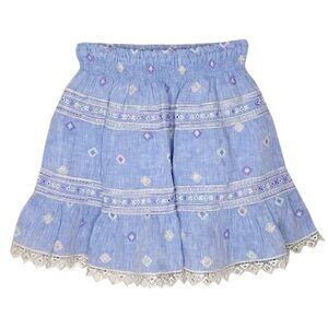 🔥 TEMPTATION POSITANO Chiesa Nuova embroidered Linen skirt MADE IN ITALY small